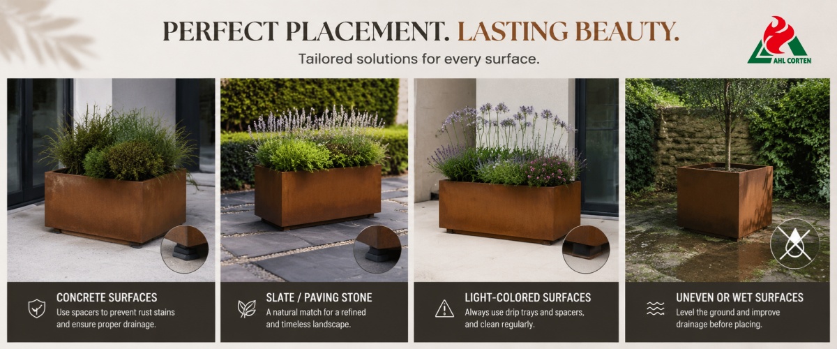 large Weathering steel planters wholesale price 